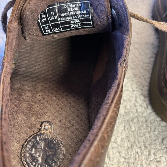 Dr. Martens Nevin Lace Up Leather Shoes Mens 11 US 45 EU Brown Split Toe Oxford - Picture 8 of 12